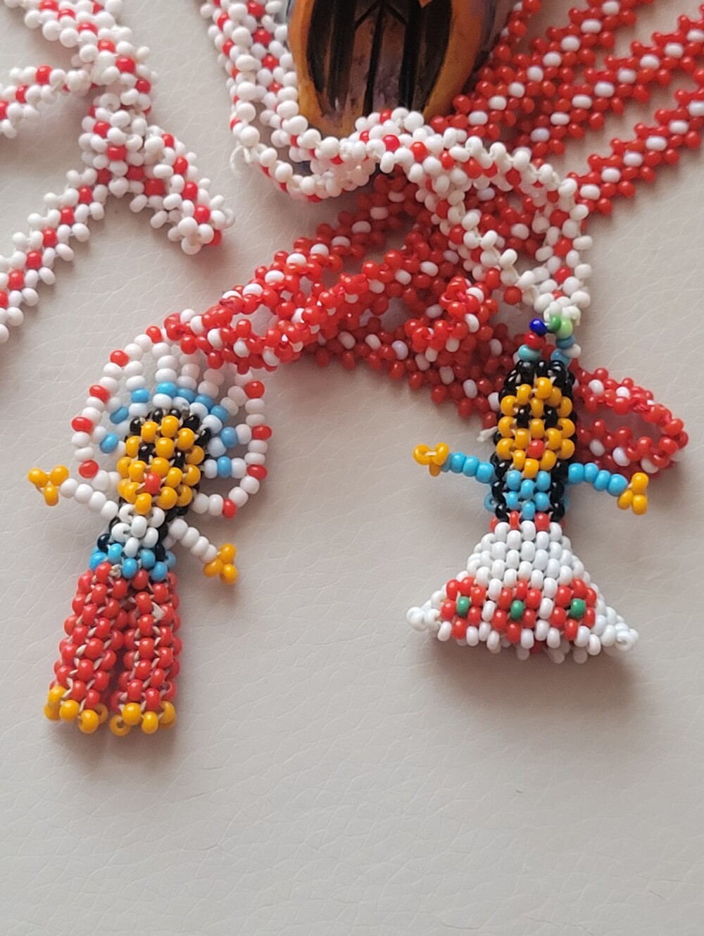 Vintage Beaded Native American Doll Necklaces Man & Woman Southwestern Unisex - Picture 4 of 10